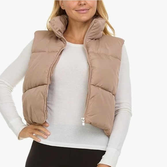Steve Madden Beige Puffer Vest - Picture 2 of 2